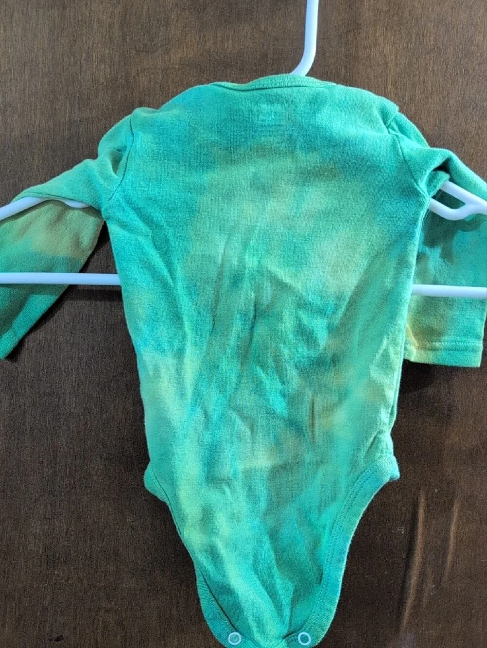 Carter's Bright Green Long Sleeve Baby Bodysuit Ice Dyed